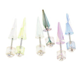 Maxbell 6 Piece Acrylic Cheater Ear Stretcher Stainless Steel Taper Plugs Rhinestone