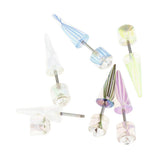 Maxbell 6 Piece Acrylic Cheater Ear Stretcher Stainless Steel Taper Plugs Rhinestone