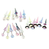 Maxbell 6 Piece Acrylic Cheater Ear Stretcher Stainless Steel Taper Plugs Rhinestone