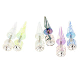 Maxbell 6 Piece Acrylic Cheater Ear Stretcher Stainless Steel Taper Plugs Rhinestone