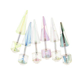 Maxbell 6 Piece Acrylic Cheater Ear Stretcher Stainless Steel Taper Plugs Rhinestone