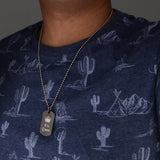 Maxbell 2pcs Her King & His Queen Dog Tag Pendant Couple Necklace Lovers Beads Chain