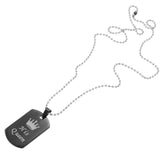Maxbell 2pcs Her King & His Queen Dog Tag Pendant Couple Necklace Lovers Beads Chain