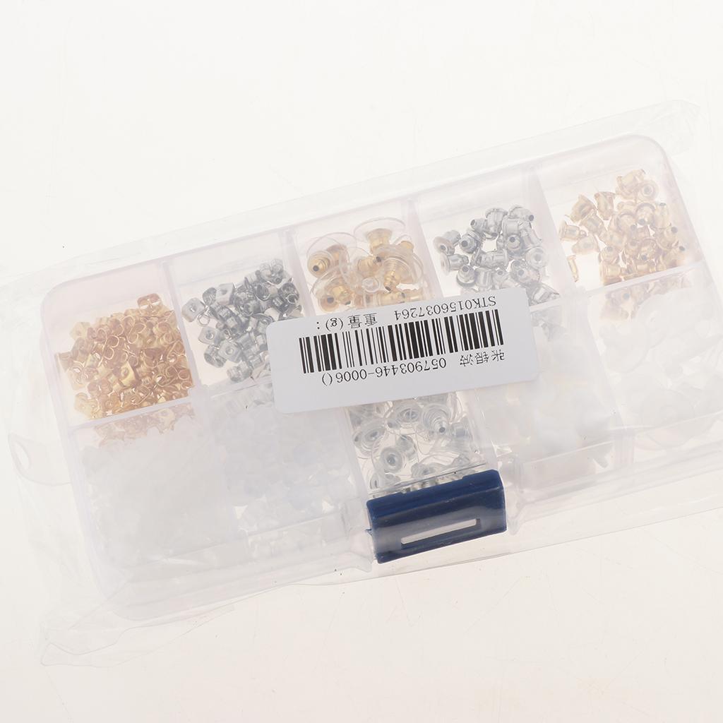 Maxbell Maxbell Boxed Earring Back Earring Backing Kit 550pcs 10 styles gold and silver