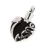 Maxbell Stainless Steel Black Enamel Love Heart Ash Urn Pendant Memorial Cremation - Aladdin Shoppers