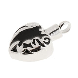 Maxbell Stainless Steel Black Enamel Love Heart Ash Urn Pendant Memorial Cremation - Aladdin Shoppers