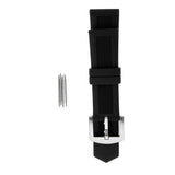 Maxbell Black Silicone Rubber Sport Replacement Watch Band Strap 19mm Silver - Aladdin Shoppers