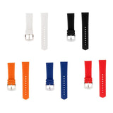 Maxbell Black Silicone Rubber Sport Replacement Watch Band Strap 19mm Silver - Aladdin Shoppers