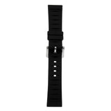 Maxbell Black Silicone Rubber Sport Replacement Watch Band Strap 20mm Silver