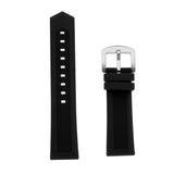 Maxbell Black Silicone Rubber Sport Replacement Watch Band Strap 20mm Silver