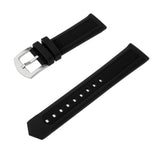 Maxbell Black Silicone Rubber Sport Replacement Watch Band Strap 20mm Silver