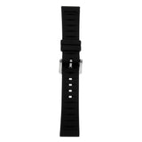 Maxbell Black Silicone Rubber Sport Replacement Watch Band Strap 21mm Silver - Aladdin Shoppers