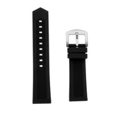 Maxbell Black Silicone Rubber Sport Replacement Watch Band Strap 24mm Silver - Aladdin Shoppers