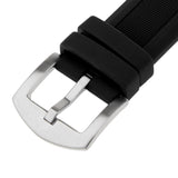 Maxbell Black Silicone Rubber Sport Replacement Watch Band Strap 24mm Silver - Aladdin Shoppers