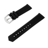 Maxbell Black Silicone Rubber Sport Replacement Watch Band Strap 24mm Silver - Aladdin Shoppers
