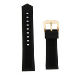 Maxbell Black Silicone Rubber Sport Replacement Watch Band Strap 22mm Gold - Aladdin Shoppers