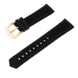 Maxbell Black Silicone Rubber Sport Replacement Watch Band Strap 24mm Gold - Aladdin Shoppers