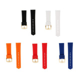 Maxbell Black Silicone Rubber Sport Replacement Watch Band Strap 24mm Gold - Aladdin Shoppers