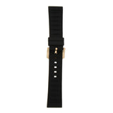 Maxbell Black Silicone Rubber Sport Replacement Watch Band Strap 24mm Gold - Aladdin Shoppers