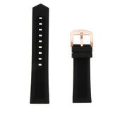 Maxbell Black Silicone Rubber Sport Replacement Watch Band Strap 19mm Rose Gold