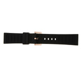 Maxbell Black Silicone Rubber Sport Replacement Watch Band Strap 19mm Rose Gold