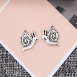 Maxbell 20 Pieces Bulk Silver Animal Snail Pendant Finding Bead Finding Crafts