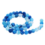 Maxbell 1 Strand 8mm Round Weathering Frosted Stone Loose Beads DIY Crafts Blue