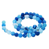Maxbell 1 Strand 8mm Round Weathering Frosted Stone Loose Beads DIY Crafts Blue