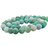 Maxbell 1 Strand 8mm Round Weathering Frosted Stone Loose Beads DIY Crafts Green