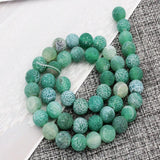 Maxbell 1 Strand 8mm Round Weathering Frosted Stone Loose Beads DIY Crafts Green