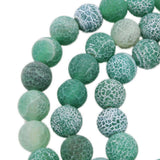 Maxbell 1 Strand 8mm Round Weathering Frosted Stone Loose Beads DIY Crafts Green