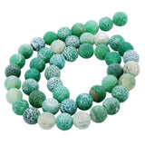 Maxbell 1 Strand 8mm Round Weathering Frosted Stone Loose Beads DIY Crafts Green