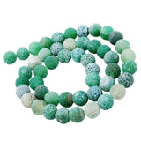 Maxbell 1 Strand 8mm Round Weathering Frosted Stone Loose Beads DIY Crafts Green