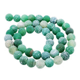 Maxbell 1 Strand 8mm Round Weathering Frosted Stone Loose Beads DIY Crafts Green