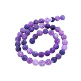 Maxbell 1 Strand 8mm Round Weathering Frosted Stone Loose Beads DIY Crafts Purple