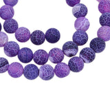 Maxbell 1 Strand 8mm Round Weathering Frosted Stone Loose Beads DIY Crafts Purple