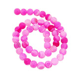 Maxbell 1 Strand 8mm Round Weathering Frosted Stone Loose Beads DIY Crafts Pink