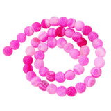 Maxbell 1 Strand 8mm Round Weathering Frosted Stone Loose Beads DIY Crafts Pink