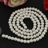 Maxbell 5 Package New DIY Glass Loose Round Imitation Pearl Beads Strand Off white