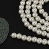 Maxbell 5 Package New DIY Glass Loose Round Imitation Pearl Beads Strand Off white