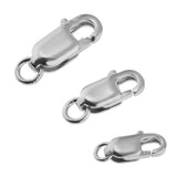 2 Pieces 925 Sterling Lobster Clasp Split Ring Jewelry Keychain DIY Platinum