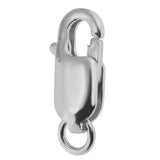 2 Pieces 925 Sterling Lobster Clasp Split Ring Jewelry Keychain DIY Platinum
