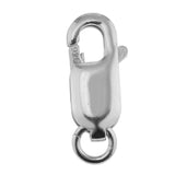 2 Pieces 925 Sterling Lobster Clasp Split Ring Jewelry Keychain DIY Platinum