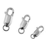 2 Pieces 925 Sterling Lobster Clasp Split Ring Jewelry Keychain DIY Platinum