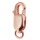 2Pcs 925 Sterling Lobster Clasp Split Ring Jewelry Keychain DIY Rose Gold