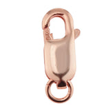 2Pcs 925 Sterling Lobster Clasp Split Ring Jewelry Keychain DIY Rose Gold