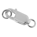 2 Pieces 925 Sterling Lobster Clasp Split Ring Jewelry Keychain DIY Platinum