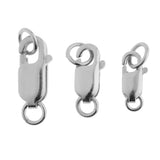 2 Pieces 925 Sterling Lobster Clasp Split Ring Jewelry Keychain DIY Platinum