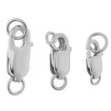 2 Pieces 925 Sterling Lobster Clasp Split Ring Jewelry Keychain DIY Platinum