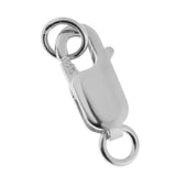 2 Pieces 925 Sterling Lobster Clasp Split Ring Jewelry Keychain DIY Platinum